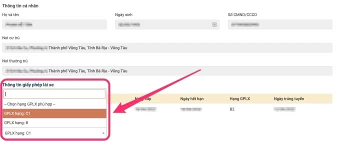 Cách đổi giấy phép lái xe online B1, B2 sang B, C1 năm 2025 2 doi-giay-phep-lai-xe-online